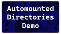 "Demo of automounted directories in /blue and /orange"